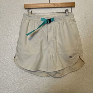 Topo Designs River Beige Nylon Belted Athletic Shorts Women's Size Medium